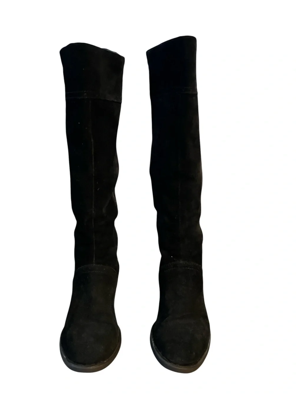Born “Fannar”Black Suede Knee-High Zip-Up Boots Size 7
